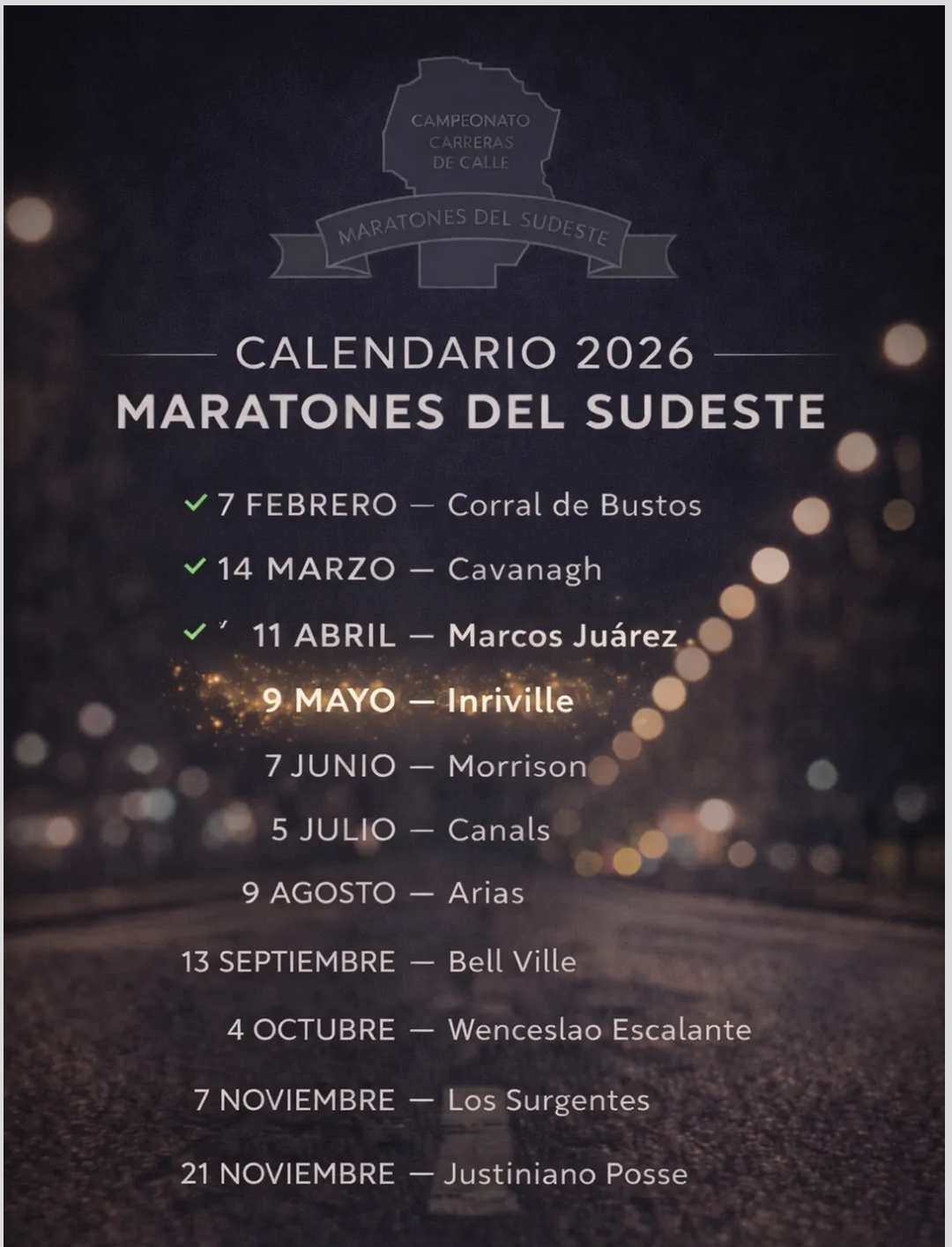 4° Fecha Campeonato de Maratones de Calles 2026